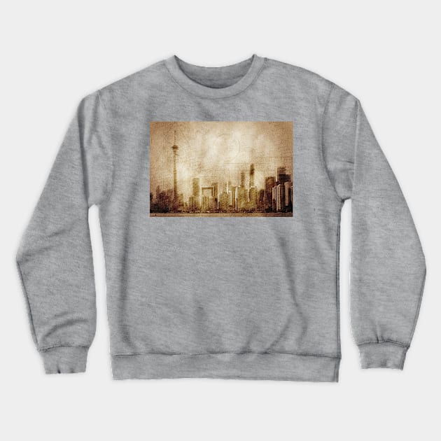 Vintage skyline of Toronto Crewneck Sweatshirt by AlexMir